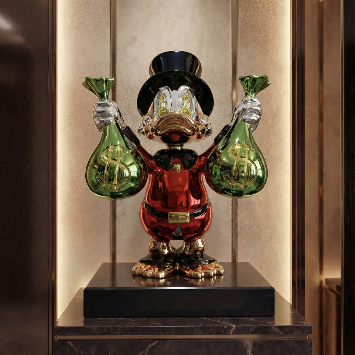 Billionaire McDuck™ collectible figurine by Atelier Home Gallery, detailed duck character in a luxurious pose.