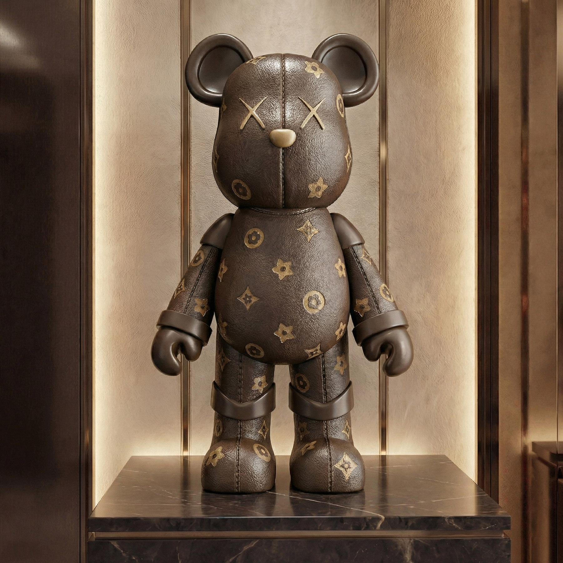 Atelier Home™ The LV Bear™ plush toy with soft fabric and detailed bear features, ideal for decorative or cuddly use