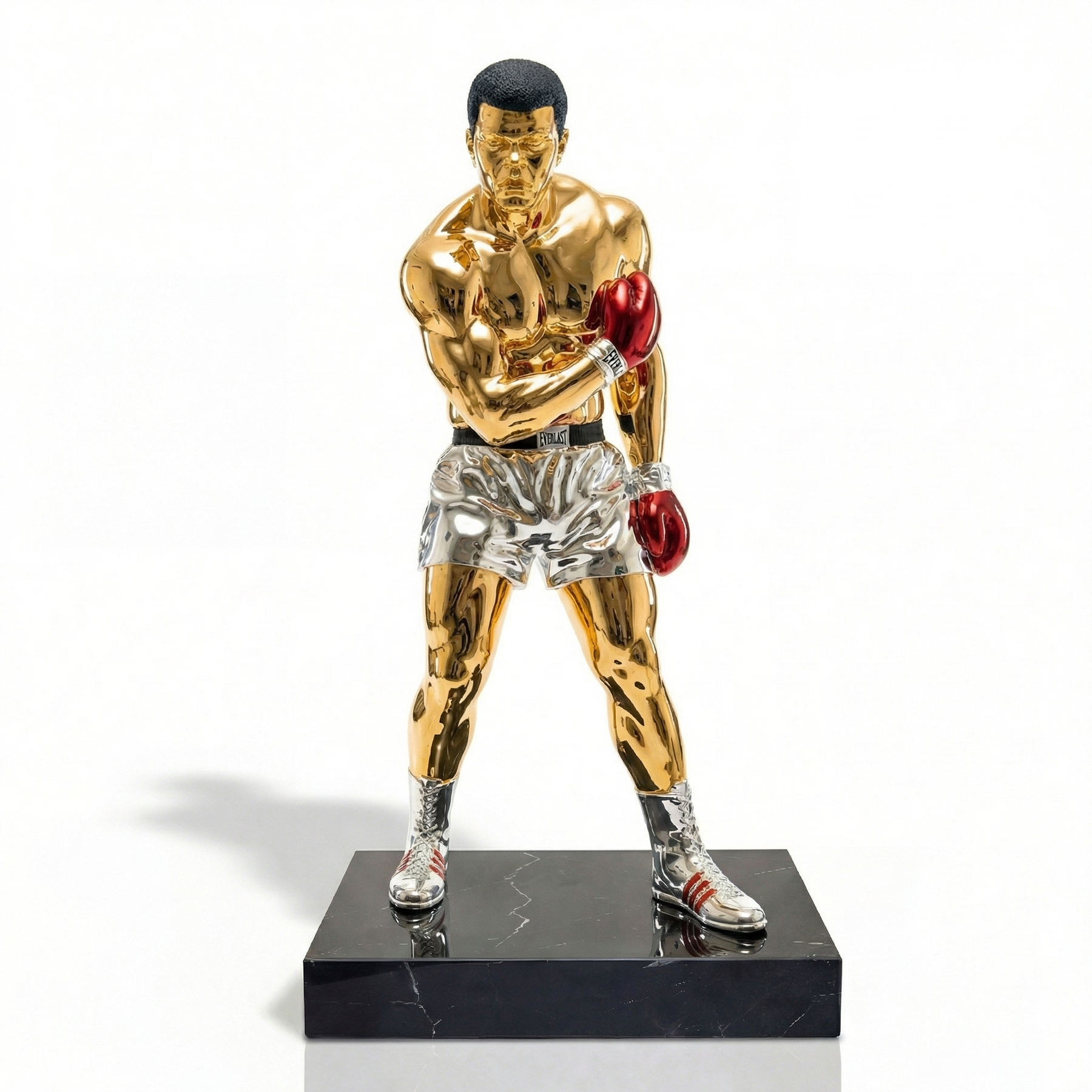Muhammad Ali 40cm collectible figure by My Store, showing a detailed replica of the legendary boxer in a boxing stance.